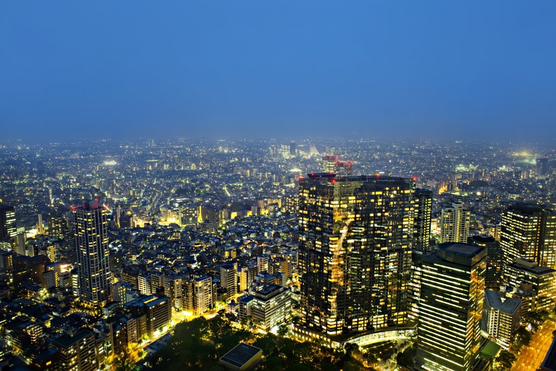 Watching the Tokyo skyline from the free observatory of Tokyo Metropolitan Government Building at the 45th floor is an unforgettable highlight of Budget travel to Japan for students.